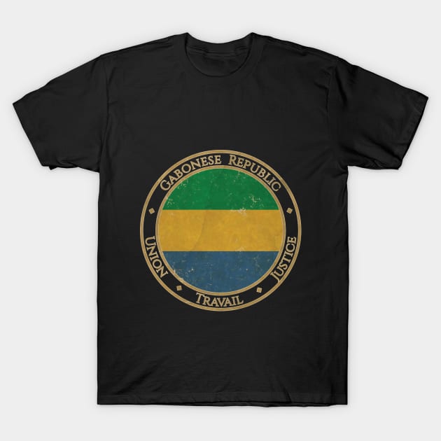 Vintage Gabon Gabonese Republic Africa African Flag T-Shirt by DragonXX